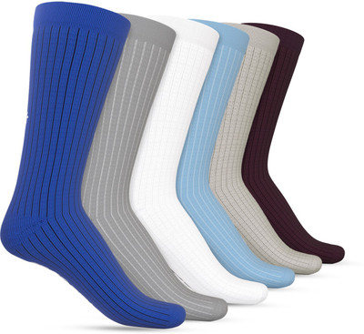 TalkingSox Men & Women Solid Calf Length(Pack of 6)