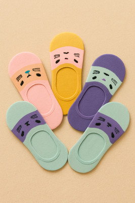 AK Collections Women Solid Peds/Footie/No-Show(Pack of 5)
