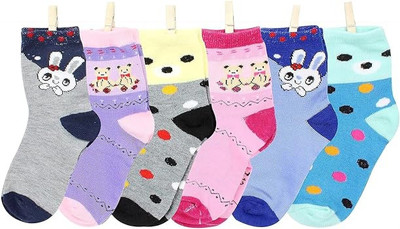 salutor Baby Boys & Baby Girls Printed Mid-Calf/Crew(Pack of 6)