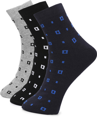 Hirolas Men Geometric Print Ankle Length(Pack of 3)
