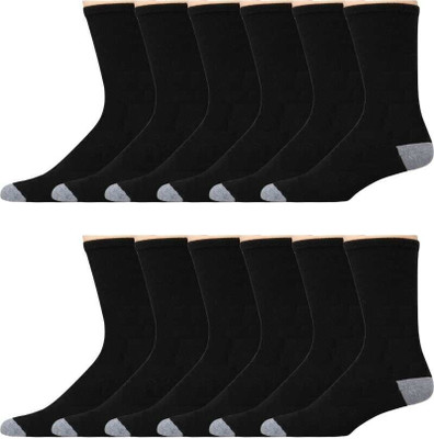 SOCOLOCO Men & Women Solid Calf Length(Pack of 12)