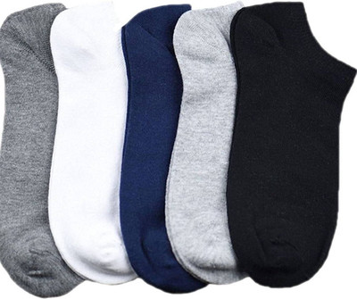 Buyra Men & Women Self Design Ankle Length, Mid-Calf/Crew, Peds/Footie/No-Show(Pack of 5)