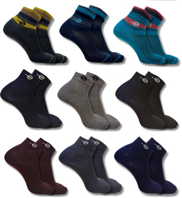 ecosync Unisex Solid Ankle Length(Pack of 9)