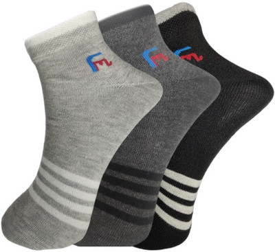 FeetMotion Men Self Design Ankle Length(Pack of 3)