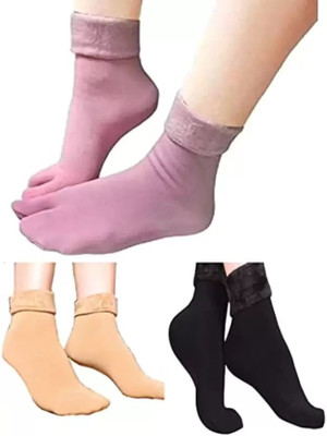 Suprix Women Solid Ankle Length, Peds/Footie/No-Show, Low Cut(Pack of 3)