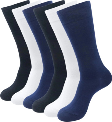 Broova Men Solid Mid-Calf/Crew(Pack of 6)