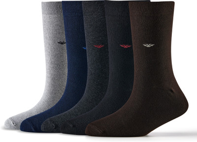 Young Wings Men Solid Mid-Calf/Crew(Pack of 5)