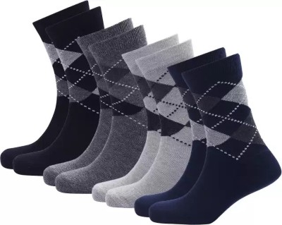 Basketship Men Argyle Mid-Calf/Crew(Pack of 4)