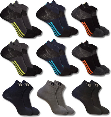 ecosync Unisex Solid Ankle Length(Pack of 9)