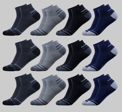 krijo Men Solid, Self Design Ankle Length(Pack of 12)