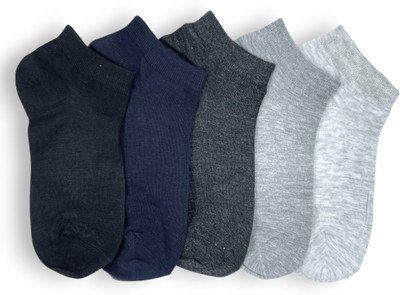 Piea Unisex Solid Ankle Length(Pack of 5)