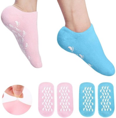 RBGIIT Spa Gel Socks Winter Care Full Heel/Feet Protector Moisturizing Skincare S-20 Ankle Support(Multicolor)