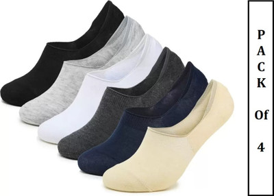 FATON Men & Women Laser Cut, Striped, Solid Low Cut(Pack of 4)