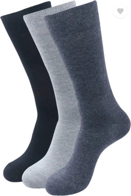 TRENDBHARAT Men Solid Mid-Calf/Crew(Pack of 3)