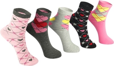 Yes Mumma Girls Printed Mid-Calf/Crew(Pack of 5)