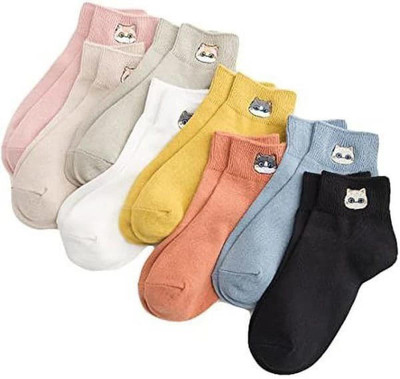 WHITESHARK Boys & Girls Self Design Ankle Length(Pack of 10)