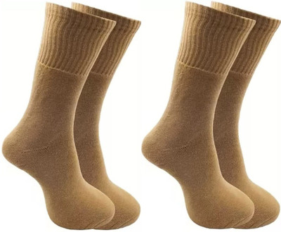 FATON Men & Women Solid Mid-Calf/Crew(Pack of 4)