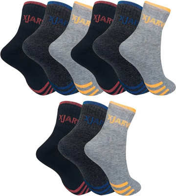 XJARVIS Men & Women Solid Ankle Length(Pack of 9)
