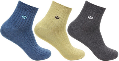 HUSH PUPPIES Fashion/ Casual/ Bold Ankle Length Socks for Men Self Design Ankle Length(Pack of 3)