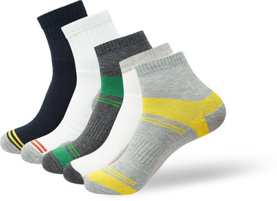 SOCKSXPRESS Cotton Men Striped Ankle Length(Pack of 5)