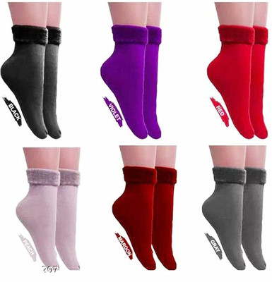 INFISPACE Women Solid Ankle Length(Pack of 6)