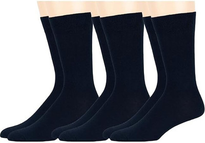 TRENDBHARAT Men Solid Mid-Calf/Crew(Pack of 3)