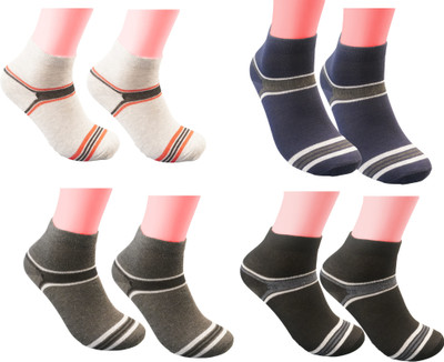 ONFFEUZE Men Solid Ankle Length(Pack of 4)