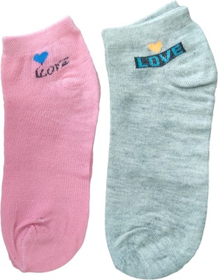 LeafBlu Women Graphic Print, Printed, Striped, Self Design Ankle Length, Low Cut, Peds/Footie/No-Show(Pack of 2)