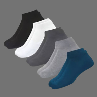 Buyra Men & Women Self Design Low Cut(Pack of 5)