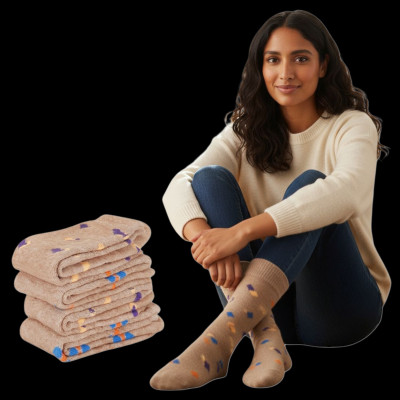 Naosucura Women Graphic Print Mid-Calf/Crew(Pack of 4)