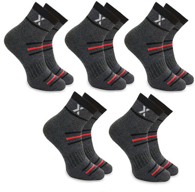 RECKZOZ Men Striped Ankle Length(Pack of 5)