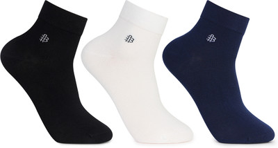 BONJOUR Bamboo Socks Odour-Free & Breathable 5X Softer than Cotton Socks (Pack of 3) Men Solid Ankle Length(Pack of 3)