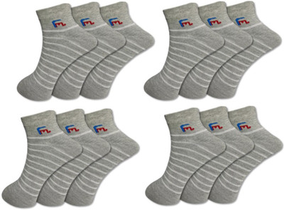 FeetMotion Men Self Design Ankle Length(Pack of 12)