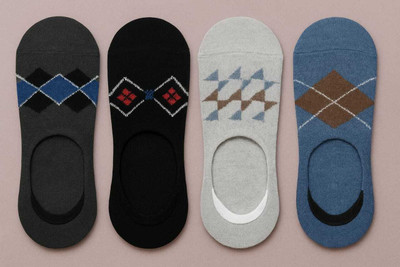 NEPHAR Men Argyle Low Cut, Ankle Length, Peds/Footie/No-Show(Pack of 4)