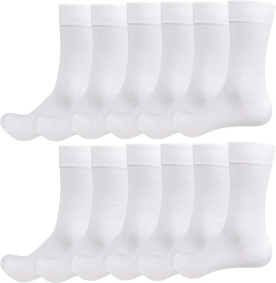 Broova Men Solid Mid-Calf/Crew(Pack of 12)