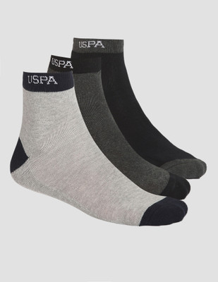 U.S. POLO ASSN. Men Color Block Ankle Length(Pack of 3)