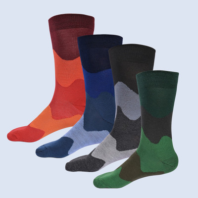 Kolor Fusion Men Printed Calf Length(Pack of 4)