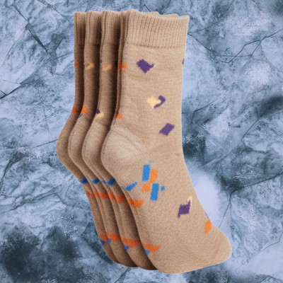 Naosucura Women Graphic Print Mid-Calf/Crew(Pack of 4)