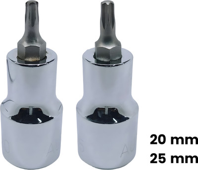 4NEX T-20+T-25, Hardened Chrome Vanadium Steel, Torx-Bit-Socket Socket Set(Pack of 2)
