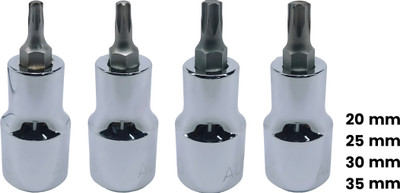 4NEX T-20+T-25+T-30+T-35, Hardened Chrome Vanadium Steel, Torx-Bit-Socket Socket Set(Pack of 4)