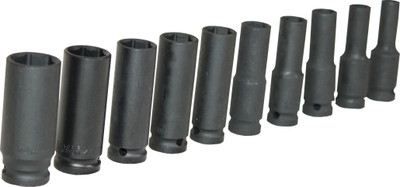 Digital Craft 10Pcs 1/2 Impact Deep Long Pneumatic Socket Head 8-24mm Wrench Workshop Tools Socket Set(Pack of 1)
