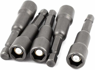 High Q 1/4 INCH HEX TYPE MAGNETIC POWER NUT DRIVER DRILL BIT SOCKETS 8MM (5PCS) Socket Set(Pack of 5)
