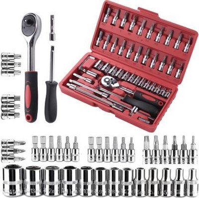 ED EXDAS 46PCS Sockets, Mechanic Tool Kits for Household Combination Screwdriver Set(Pack of 1)