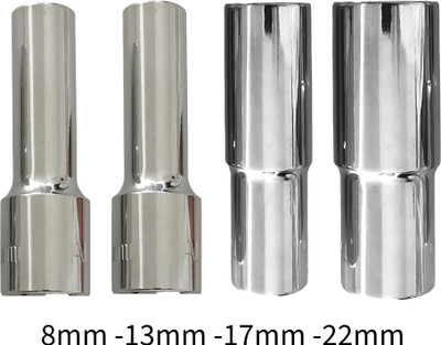 4MECH 8mm + 13mm + 17mm + 22mm Hex Long Chrome Vanadium Steel Anti Rust Socket Set(Pack of 4)