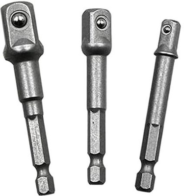 RanPra 1/4 3/8 1/2 Inch Hex Drill Driver Socket Bar Wrench Adaptor 3 Pcs Socket Set(Pack of 1)