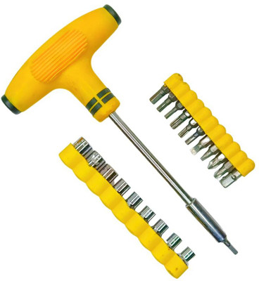 Syntex T‑Bar Socket & Bit Set (24 Pcs) – Hex Sockets & Multi Screwdriver Bits Kit Socket Set(Pack of 24)