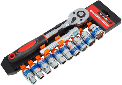 Harboan Ratchet 1/4 inch Hexagon socket 12pc set Chrome Vanadium Steel Spanner Tool kit Socket Set(Pack of 12)