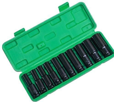Daccfy 10 Pieces 1/2-Inch Square Drive 78mm Deep Impact Socket Hex Set Socket Set Socket Set(Pack of 10)