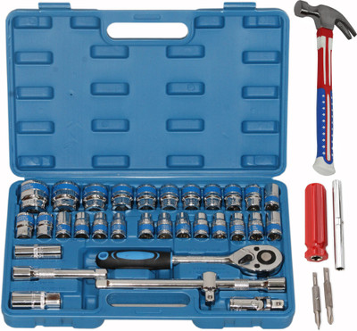 Digital Craft 32-Piece Socket Set with 6-in-1 Screwdriver and Claw Hammer Socket Set(Pack of 32)