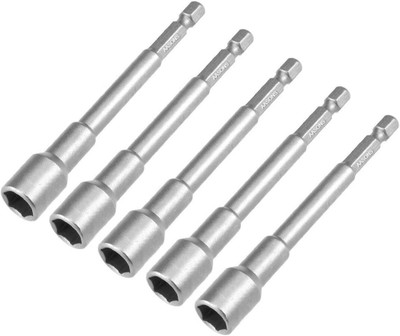 AASONS AASONS 8mm x 100mm Length Hex Socket Sleeve Power Nut Driver Socket Set(Pack of 5)
